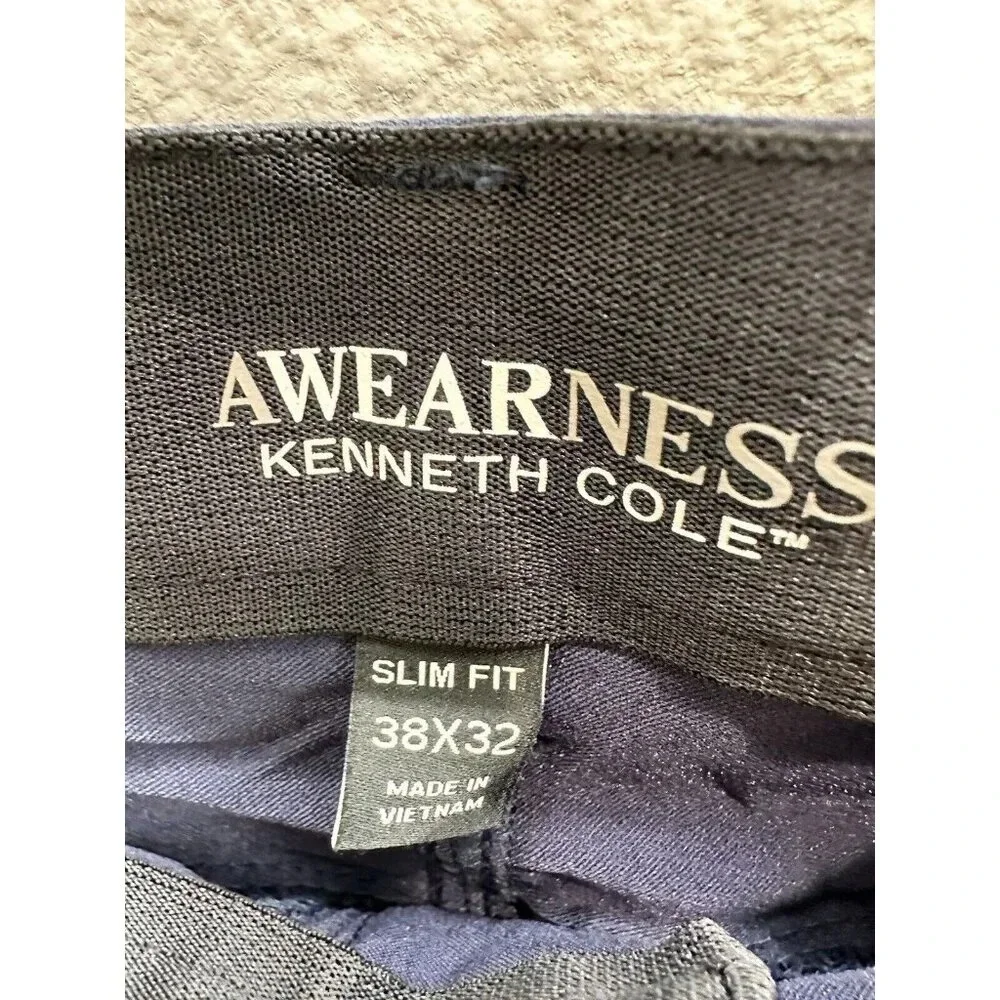 Mens Kenneth Cole Pants Blue 38 X 32 Blue Performance Tech 5 Pkt Pants New $60